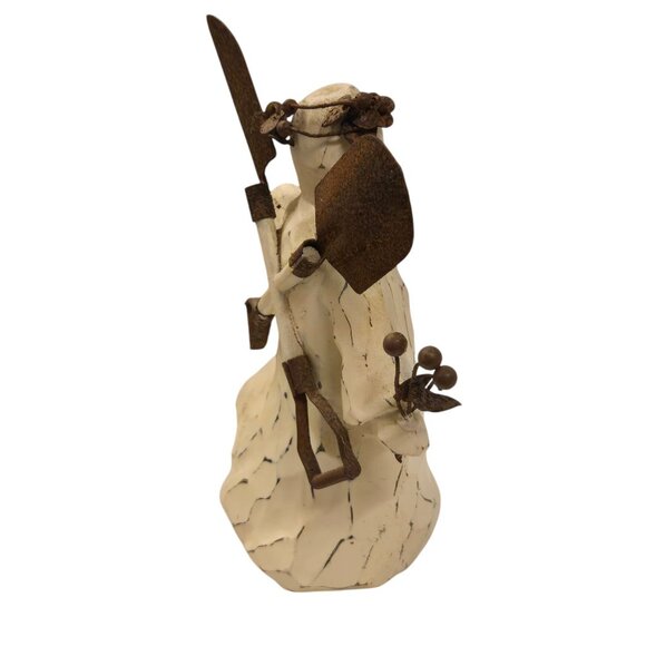 Angel Figurine Garden Shovel Wings Flowers Gardener 7 Inch P Caldwell - Picture 5 of 16